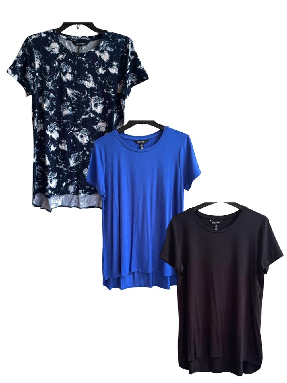 Ellen Tracy 3 Pair Womens Crewneck Luxe Tunic Tee